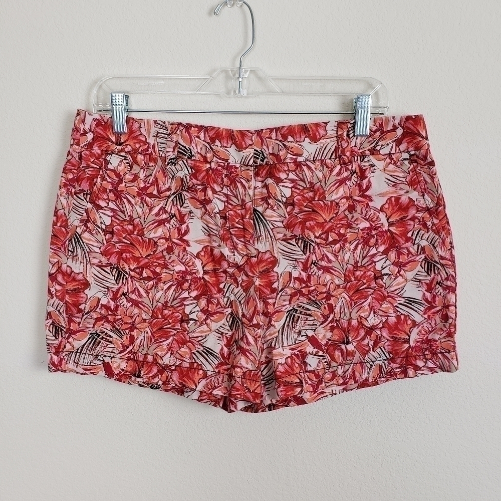 𝅺loft Outlet Floral Print Original Shorts, Size 8